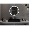 Mexen Esso oglindă de baie iluminată, rotundă 80 cm, LED 6000K, anti-ceață, ramă aurie - 9825-080-080-611-50