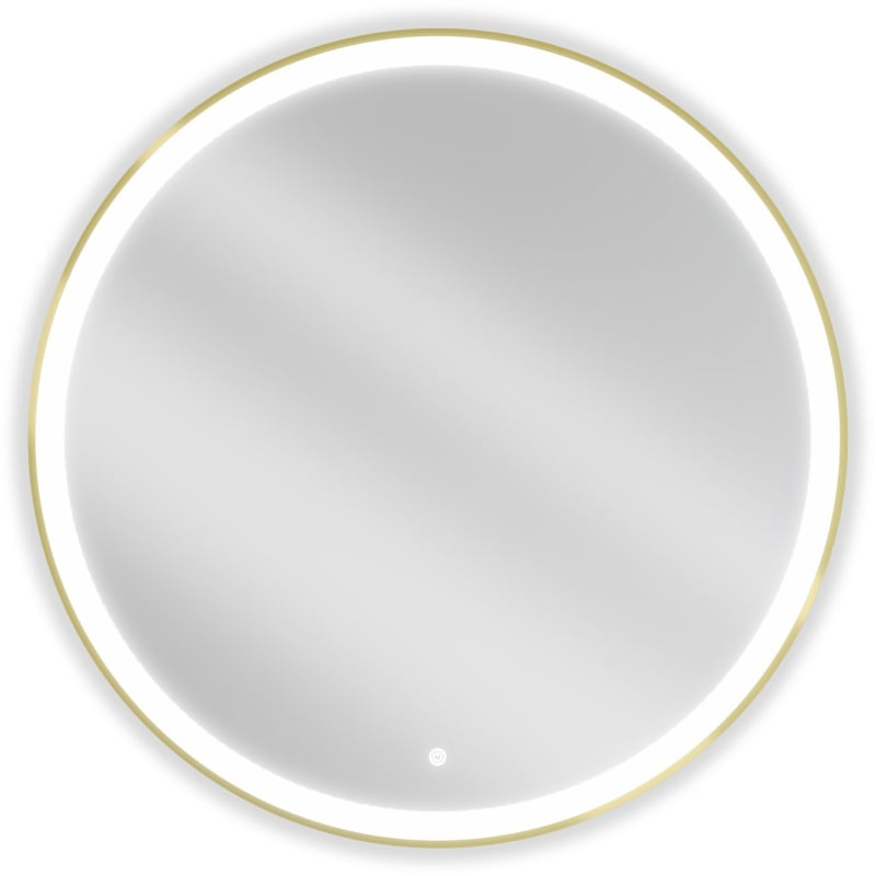 Mexen Esso oglindă de baie iluminată, rotundă 90 cm, LED 6000K, anti-abur, ramă aurie - 9825-090-090-611-50