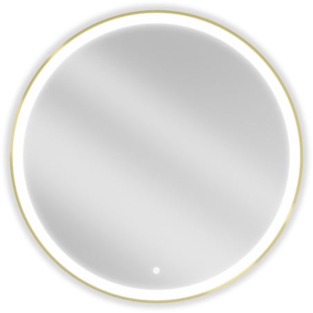 Mexen Esso oglindă de baie iluminată, rotundă 90 cm, LED 6000K, anti-abur, ramă aurie - 9825-090-090-611-50