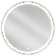 Mexen Esso oglindă de baie iluminată, rotundă 90 cm, LED 6000K, anti-abur, ramă aurie - 9825-090-090-611-50