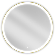 Mexen Esso oglindă de baie iluminată, rotundă 90 cm, LED 6000K, anti-aburire, ramă aurie - 9825-090-090-611-50