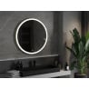 Mexen Esso oglindă de baie iluminată, rotundă 90 cm, LED 6000K, anti-aburire, ramă aurie - 9825-090-090-611-50