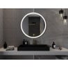 Mexen Esso oglindă de baie iluminată, rotundă 90 cm, LED 6000K, anti-aburire, ramă aurie - 9825-090-090-611-50