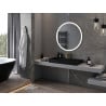 Mexen Esso oglindă de baie iluminată, rotundă 90 cm, LED 6000K, anti-aburire, ramă aurie - 9825-090-090-611-50