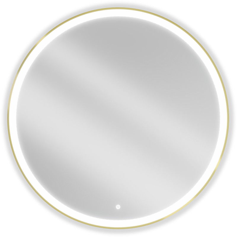 Mexen Esso oglindă de baie iluminată, rotundă 100 cm, LED 6000K, anti-abur, ramă aurie - 9825-100-100-611-50