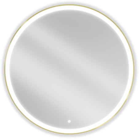 Mexen Esso kerek fürdőszobai tükör, megvilágított, 100 cm, LED 6000K, páramentes, arany keret - 9825-100-100-611-50