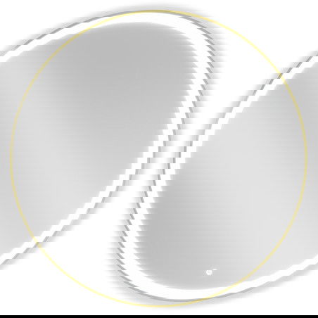 Mexen Esso oglindă de baie iluminată, rotundă 100 cm, LED 6000K, anti-abur, ramă aurie - 9825-100-100-611-50