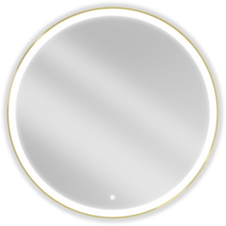 Mexen Esso világított fürdőszobai tükör, kerek 100 cm, LED 6000K, páramentes, arany keret - 9825-100-100-611-50