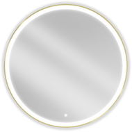 Mexen Esso oglindă de baie iluminată, rotundă 100 cm, LED 6000K, anti-aburire, ramă aurie - 9825-100-100-611-50