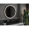 Mexen Esso LED-es fürdőszobai tükör, kerek, 100 cm, LED 6000K, páramentes, arany keret - 9825-100-100-611-50