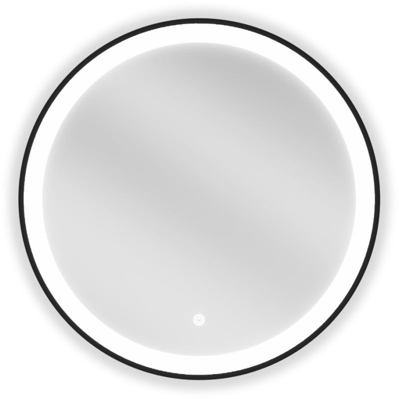 Oglindă de baie rotundă iluminată Mexen Esso 60 cm, LED 6000K, anti-abur, ramă neagră - 9825-060-060-611-70