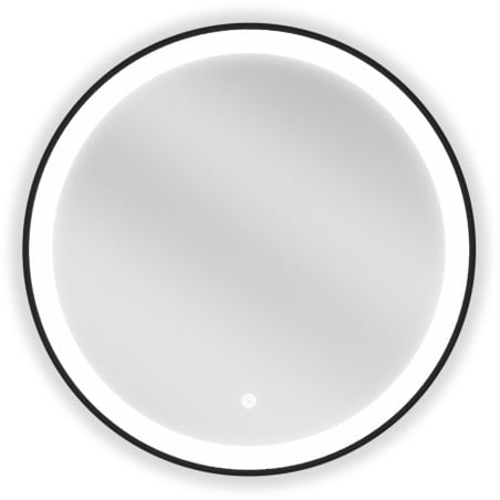 Mexen Esso oglindă de baie iluminată, rotundă 60 cm, LED 6000K, anti-aburire, ramă neagră - 9825-060-060-611-70