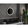 Mexen Esso oglindă de baie iluminată, rotundă 60 cm, LED 6000K, anti-abur, ramă neagră - 9825-060-060-611-70