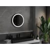 Oglindă de baie rotundă iluminată Mexen Esso 60 cm, LED 6000K, anti-abur, ramă neagră - 9825-060-060-611-70