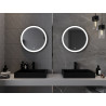 Mexen Esso oglindă de baie iluminată, rotundă 60 cm, LED 6000K, anti-abur, ramă neagră - 9825-060-060-611-70
