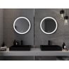 Oglindă de baie rotundă iluminată Mexen Esso 60 cm, LED 6000K, anti-abur, ramă neagră - 9825-060-060-611-70