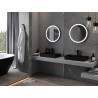 Mexen Esso oglindă de baie iluminată, rotundă 60 cm, LED 6000K, anti-abur, ramă neagră - 9825-060-060-611-70
