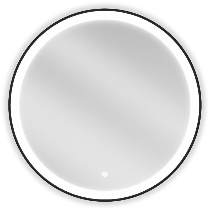 Mexen Esso LED-es, kerek, 70 cm-es fürdőszobai tükör, fekete kerettel, 6000K, párásodásmentes - 9825-070-070-611-70
