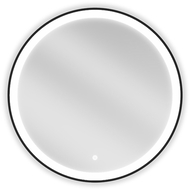 Mexen Esso oglindă de baie iluminată, rotundă 70 cm, LED 6000K, anti-abur, ramă neagră - 9825-070-070-611-70