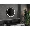 Mexen Esso oglindă de baie iluminată, rotundă 70 cm, LED 6000K, antiaburire, ramă neagră - 9825-070-070-611-70