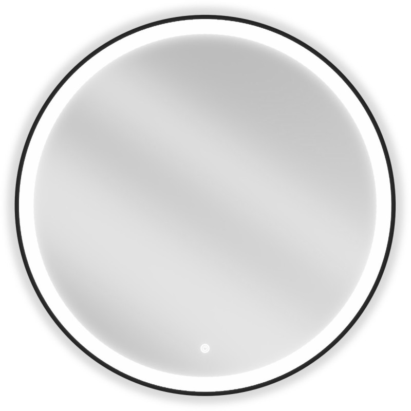 Mexen Esso oglindă de baie iluminată, rotundă 80 cm, LED 6000K, antiaburire, ramă neagră - 9825-080-080-611-70
