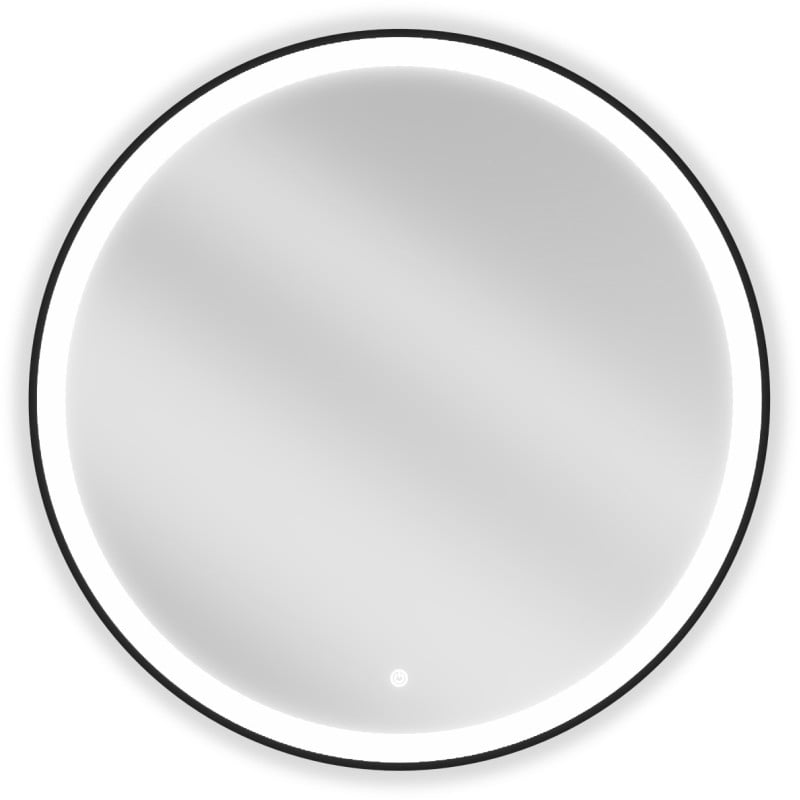 Mexen Esso világító fürdőszobai tükör, kerek 80 cm, LED 6000K, páramentes, fekete keret - 9825-080-080-611-70