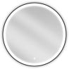 Mexen Esso oglindă de baie iluminată, rotundă 80 cm, LED 6000K, anti-aburire, cadru negru - 9825-080-080-611-70