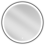 Mexen Esso oglindă de baie iluminată, rotundă 80 cm, LED 6000K, anticeață, ramă neagră - 9825-080-080-611-70