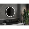 Mexen Esso led-es fürdőszobai tükör, kerek, 80 cm, LED 6000K, páramentes, fekete keret - 9825-080-080-611-70