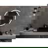 Mexen Esso oglindă de baie iluminată, rotundă 80 cm, LED 6000K, anti-aburire, cadru negru - 9825-080-080-611-70