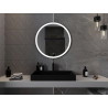 Mexen Esso oglindă de baie iluminată, rotundă 80 cm, LED 6000K, anti-ceată, ramă neagră - 9825-080-080-611-70