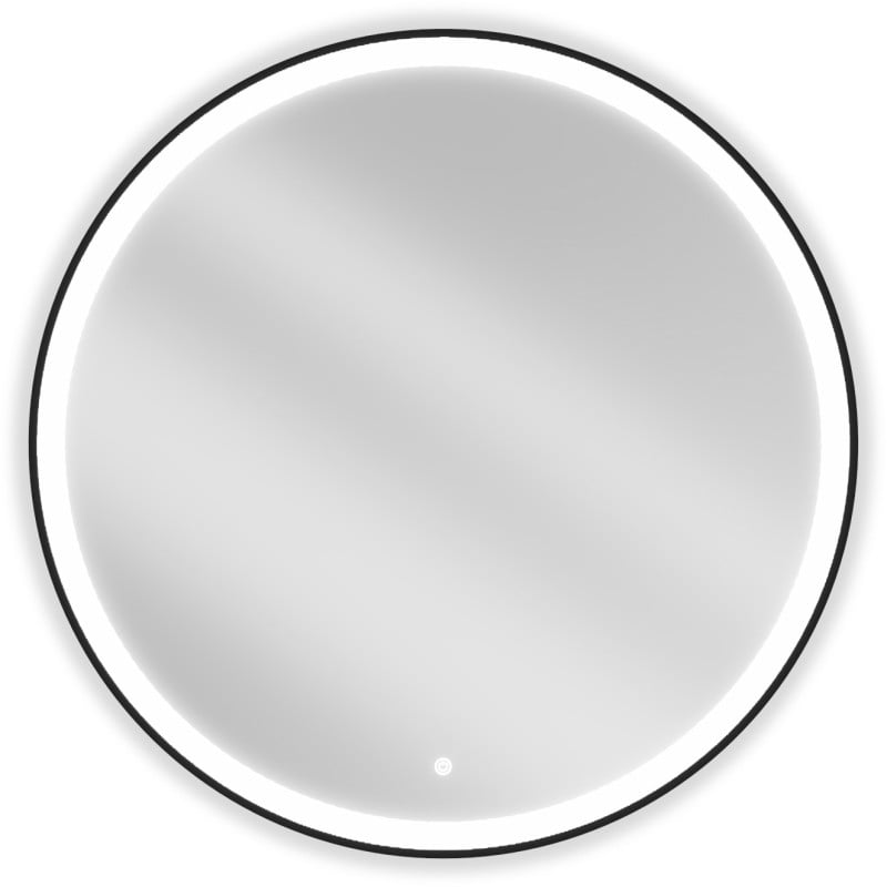 Mexen Esso oglindă de baie iluminată, rotundă 90 cm, LED 6000K, antiabur, ramă neagră - 9825-090-090-611-70