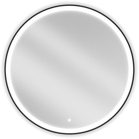 Mexen Esso oglindă de baie iluminată, rotundă 90 cm, LED 6000K, anti-abur, ramă neagră - 9825-090-090-611-70