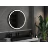 Mexen Esso oglindă de baie iluminată, rotundă 90 cm, LED 6000K, antiabur, ramă neagră - 9825-090-090-611-70