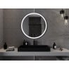 Mexen Esso oglindă de baie iluminată, rotundă 90 cm, LED 6000K, anti-abur, ramă neagră - 9825-090-090-611-70