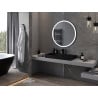 Mexen Esso oglindă de baie iluminată, rotundă 90 cm, LED 6000K, antiabur, ramă neagră - 9825-090-090-611-70