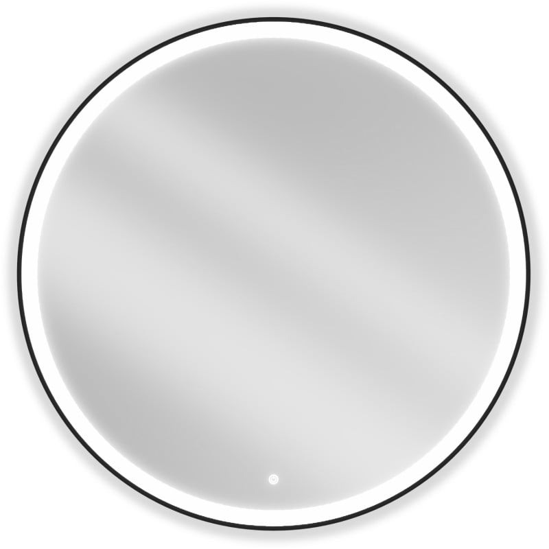 Mexen Esso oglindă de baie iluminată, rotundă 100 cm, LED 6000K, anti-ceață, cadru negru - 9825-100-100-611-70