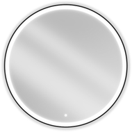 Mexen Esso megvilágított fürdőszobai tükör, kerek 100 cm, LED 6000K, páramentes, fekete keret - 9825-100-100-611-70