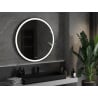 Mexen Esso oglindă de baie iluminată, rotundă 100 cm, LED 6000K, anti-ceață, cadru negru - 9825-100-100-611-70