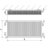Mexen C33 lapradiátor 400 x 1300 mm, oldalsó csatlakozás, 2195 W, antracit - W433-040-130-66