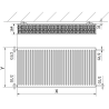 Mexen C33 900 x 1300 mm-es lapradiátor, oldalsó csatlakozás, 4137 W, antracit - W433-090-130-66