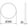 Mexen Loft oglindă de baie rotundă 30 cm, ramă aurie - 9850-030-030-000-50