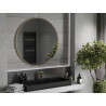 Mexen Loft oglindă de baie rotundă 100 cm, ramă aurie periată - 9850-100-100-000-50