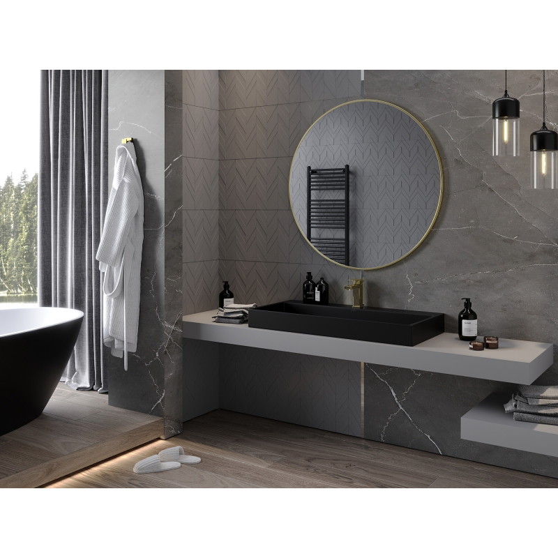 Mexen Loft oglindă de baie rotundă 100 cm, ramă aurie - 9850-100-100-000-50