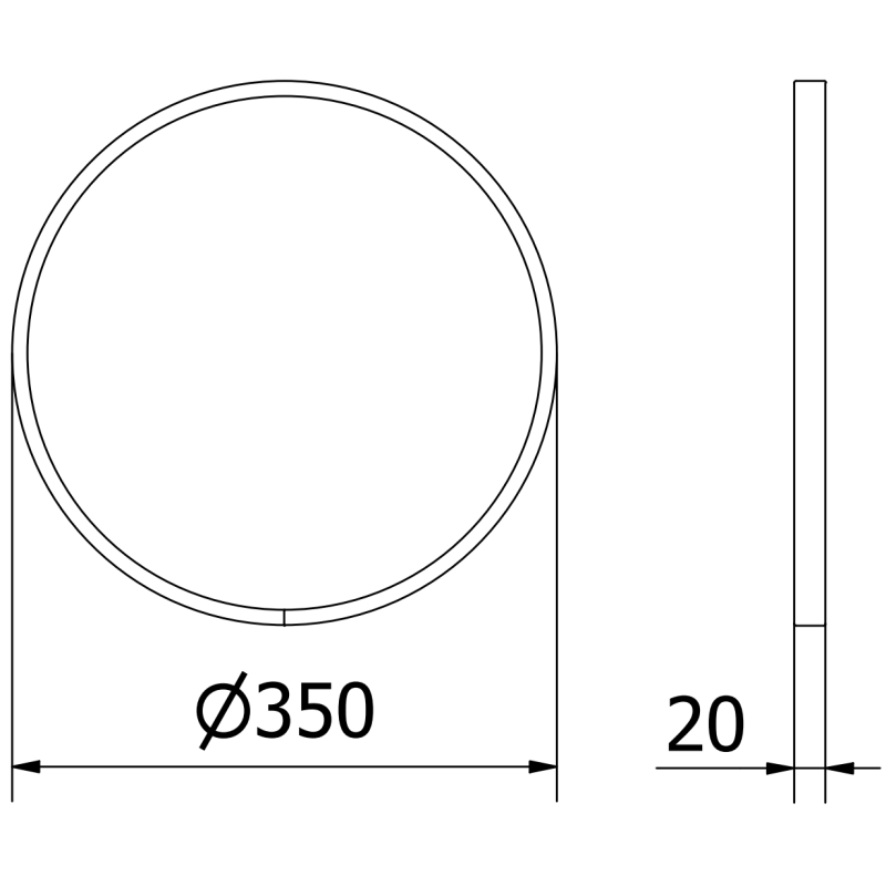 Mexen Loft oglindă de baie rotundă 35 cm, cadru auriu - 9850-035-035-000-50