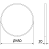 Mexen Loft fürdőszobai tükör kerek 45 cm, arany keret - 9850-045-045-000-50