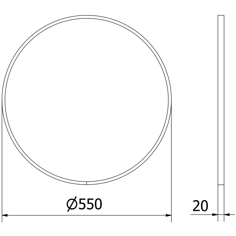 Mexen Loft oglindă rotundă pentru baie 55 cm, ramă aurie - 9850-055-055-000-50