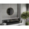 Mexen Loft kerek fürdőszobai tükör 60 cm, szálcsiszolt arany kerettel - 9850-060-060-000-50