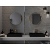 Mexen Loft oglindă de baie rotundă 60 cm, ramă aurie periată - 9850-060-060-000-50