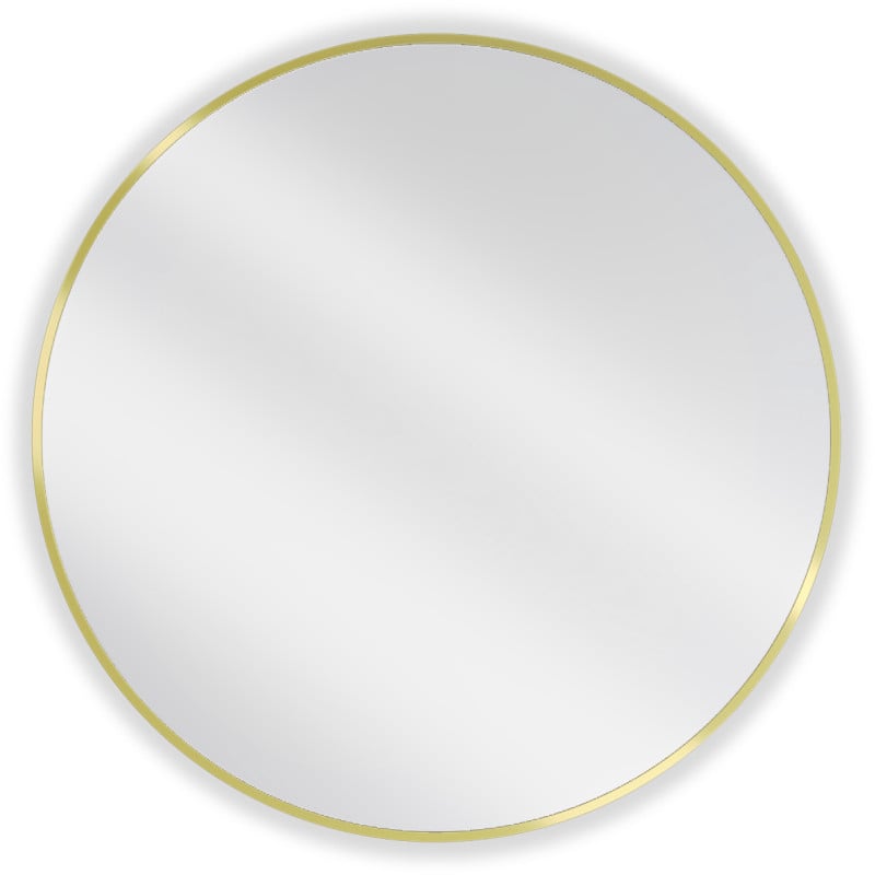 Oglindă baie Mexen Loft rotundă 80 cm, ramă aurie - 9850-080-080-000-50